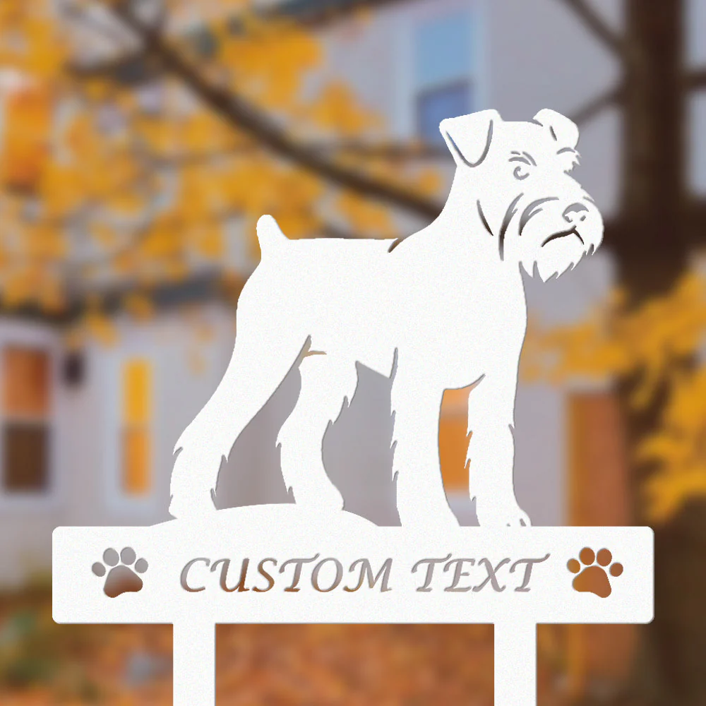 Schnauzer Nain Silhouette de Chien Personnalisée Piquet de Jardin en Métal - Image 8