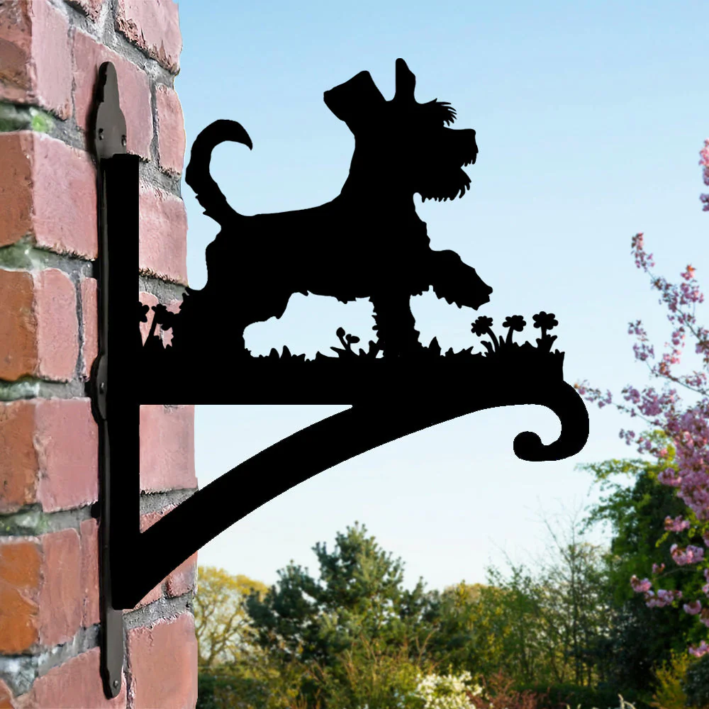 Schnauzer Nain Support de Plantes à Suspendre Métallique
