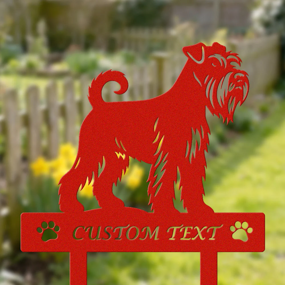 Schnauzer Standard Silhouette de Chien Personnalisée Piquet de Jardin en Métal - Image 3