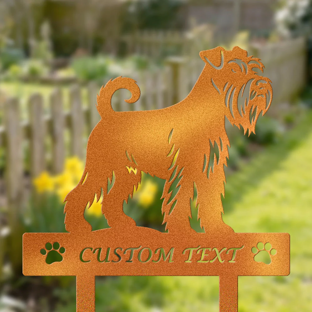 Schnauzer Standard Silhouette de Chien Personnalisée Piquet de Jardin en Métal - Image 4