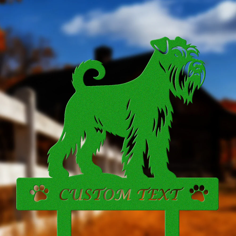 Schnauzer Standard Silhouette de Chien Personnalisée Piquet de Jardin en Métal - Image 5
