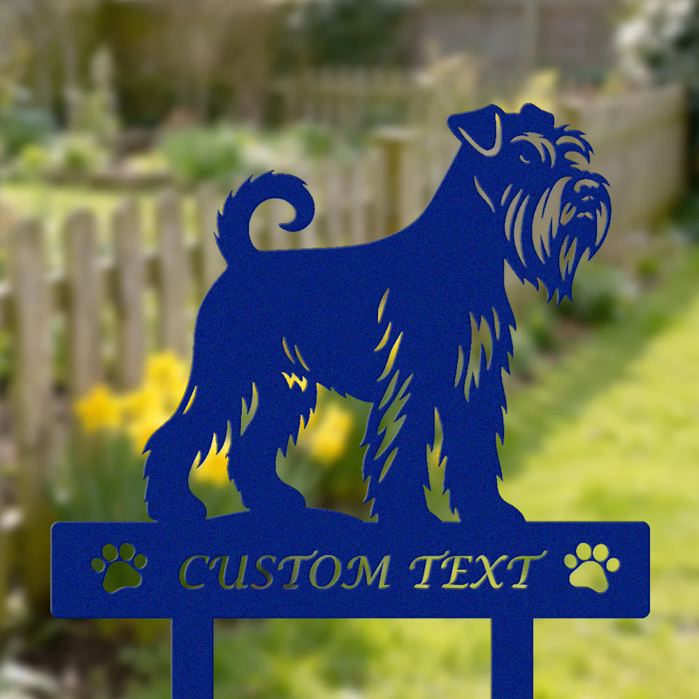 Schnauzer Standard Silhouette de Chien Personnalisée Piquet de Jardin en Métal - Image 6