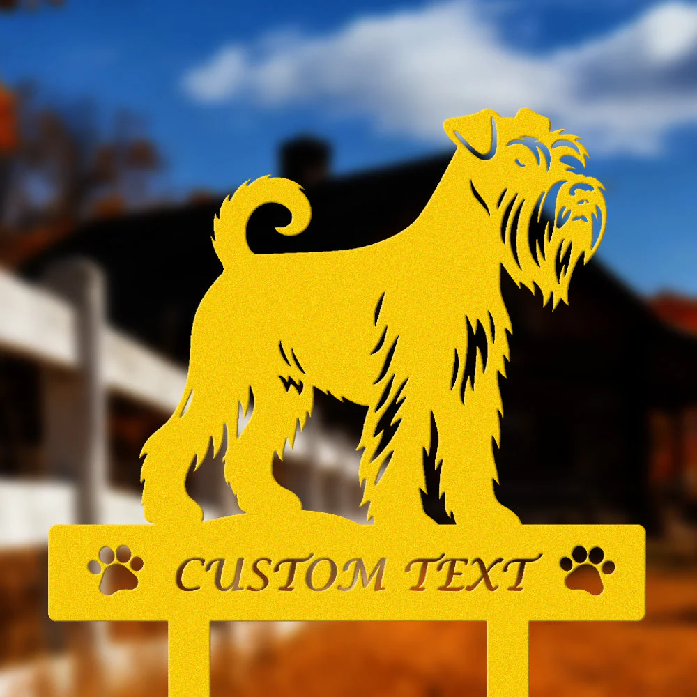 Schnauzer Standard Silhouette de Chien Personnalisée Piquet de Jardin en Métal - Image 7