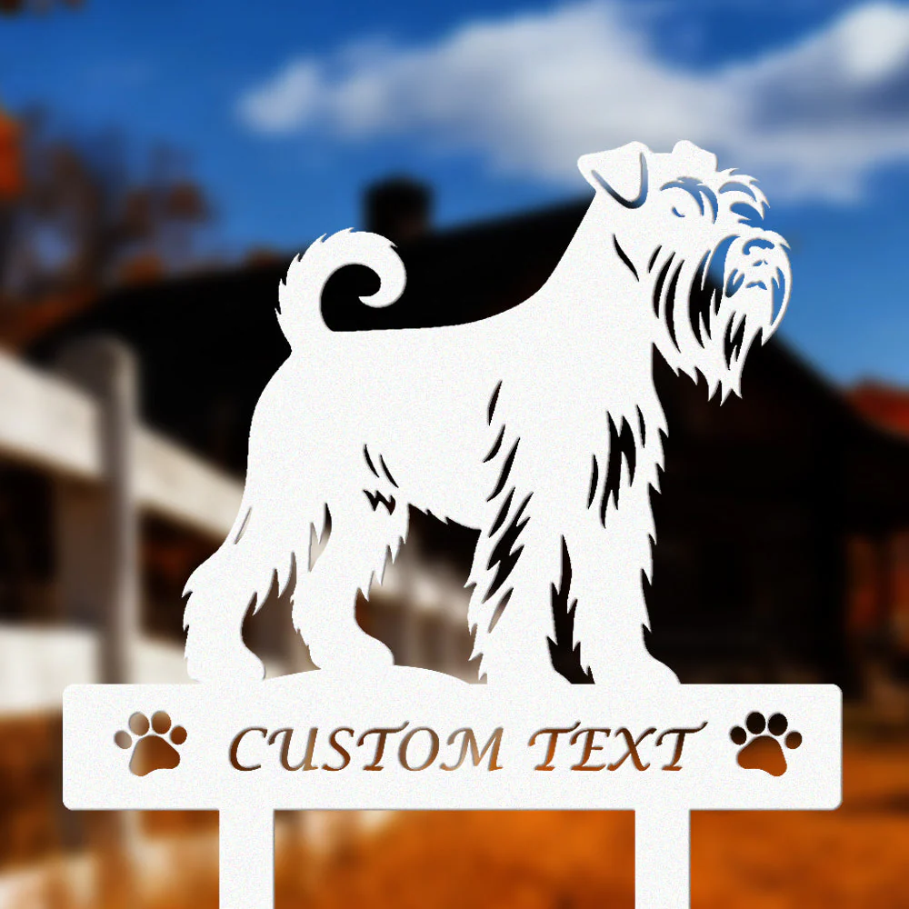 Schnauzer Standard Silhouette de Chien Personnalisée Piquet de Jardin en Métal - Image 8