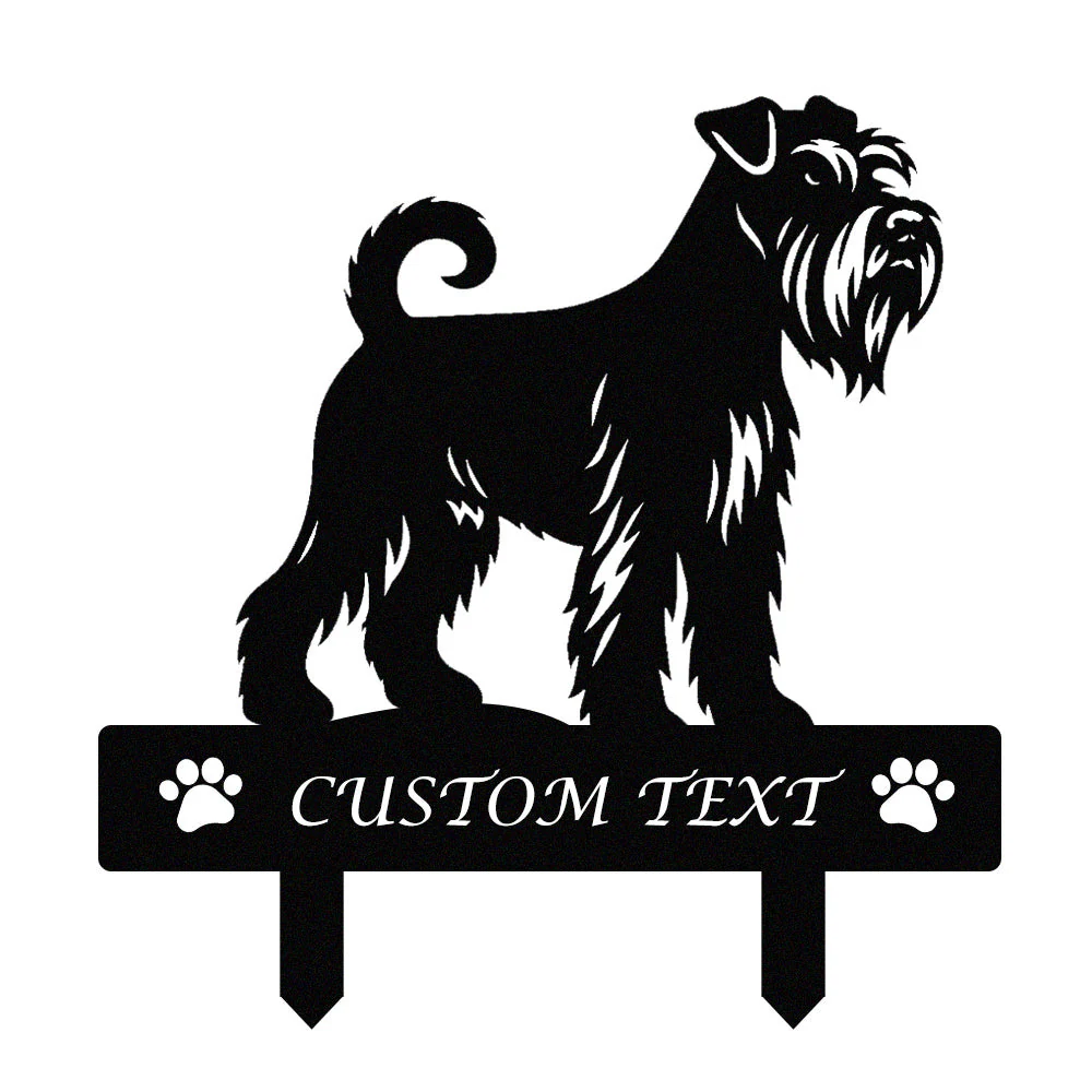 Schnauzer Standard Silhouette de Chien Personnalisée Piquet de Jardin en Métal - Image 9