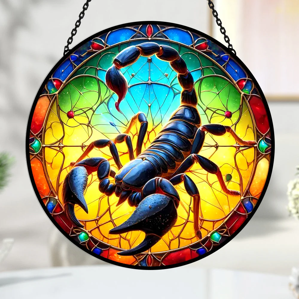 Scorpion Attrape-Soleil Décoratif en Vitrail à Suspendre - Image 2
