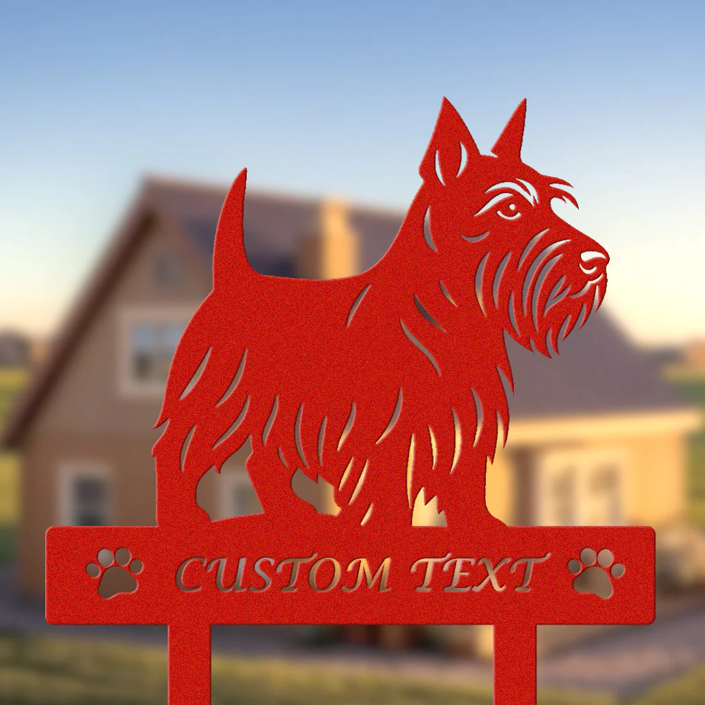 Scottish Terrier Silhouette de Chien Personnalisée Piquet de Jardin en Métal - Image 3