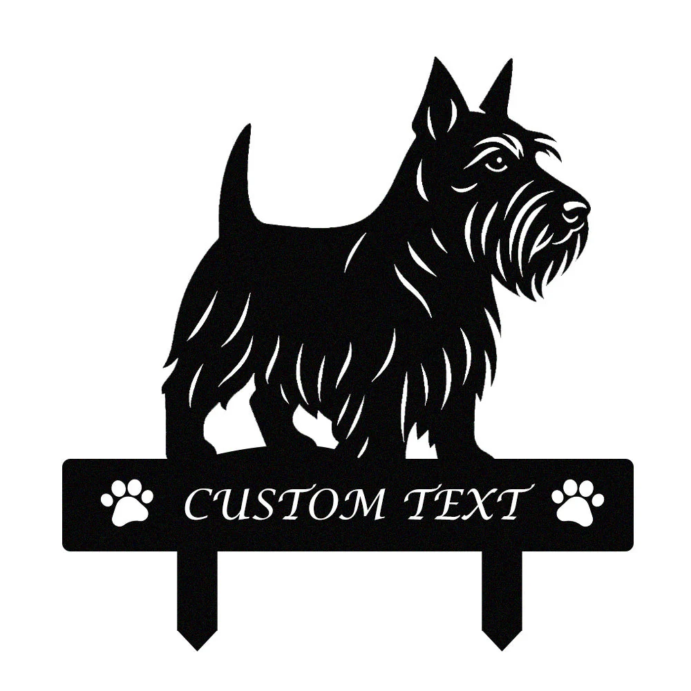 Scottish Terrier Silhouette de Chien Personnalisée Piquet de Jardin en Métal - Image 9