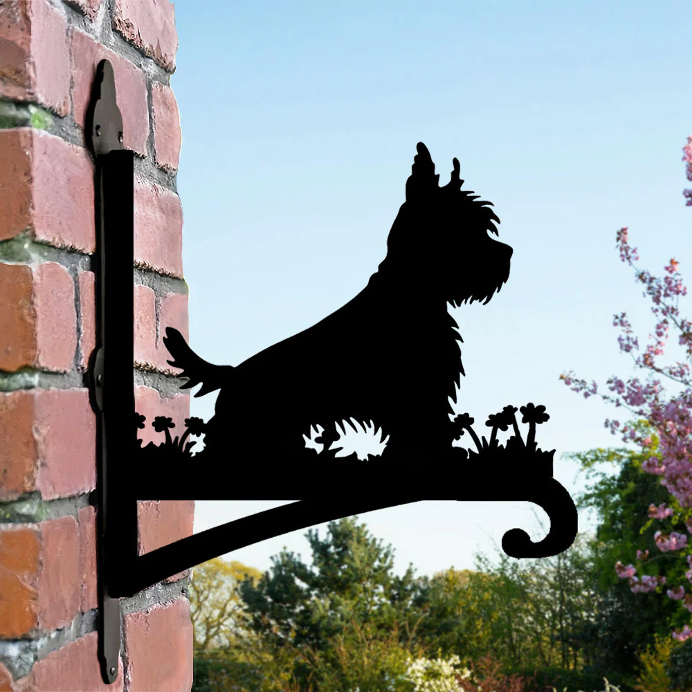 Scottish Terrier Support de Plantes à Suspendre Métallique