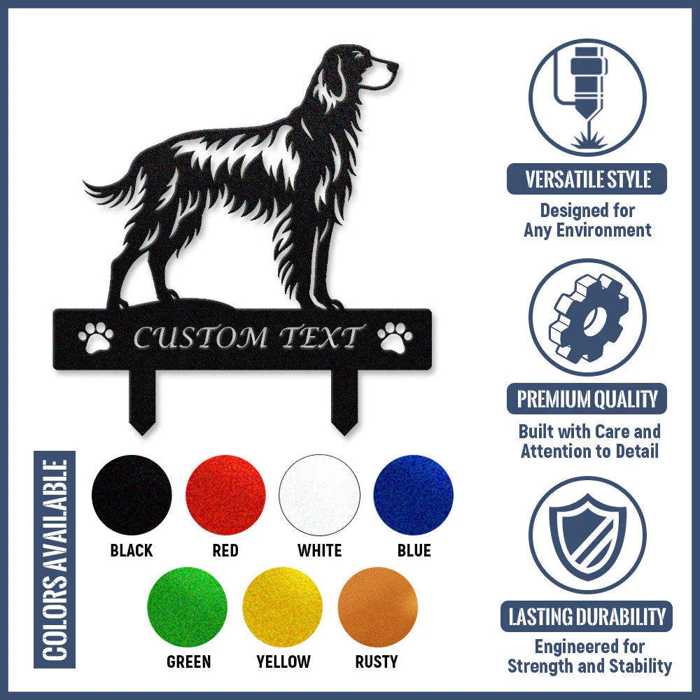 Setter Anglais Silhouette de Chien Personnalisée Piquet de Jardin en Métal - Image 10