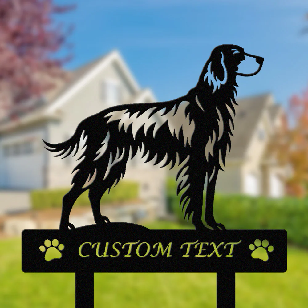 Setter Anglais Silhouette de Chien Personnalisée Piquet de Jardin en Métal - Image 2