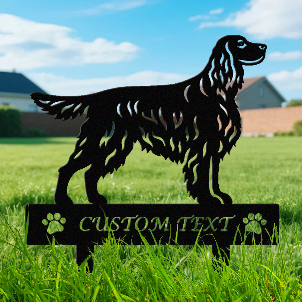 Setter Gordon Silhouette de Chien Personnalisée Piquet de Jardin en Métal