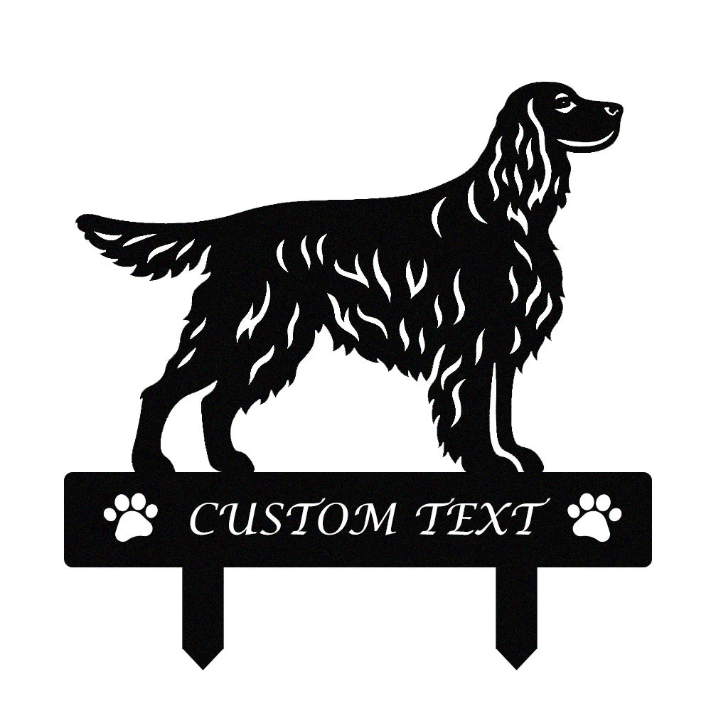 Setter Gordon Silhouette de Chien Personnalisée Piquet de Jardin en Métal - Image 9