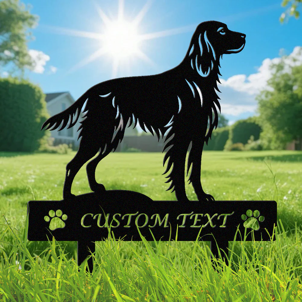 Setter Irlandais Silhouette de Chien Personnalisée Piquet de Jardin en Métal
