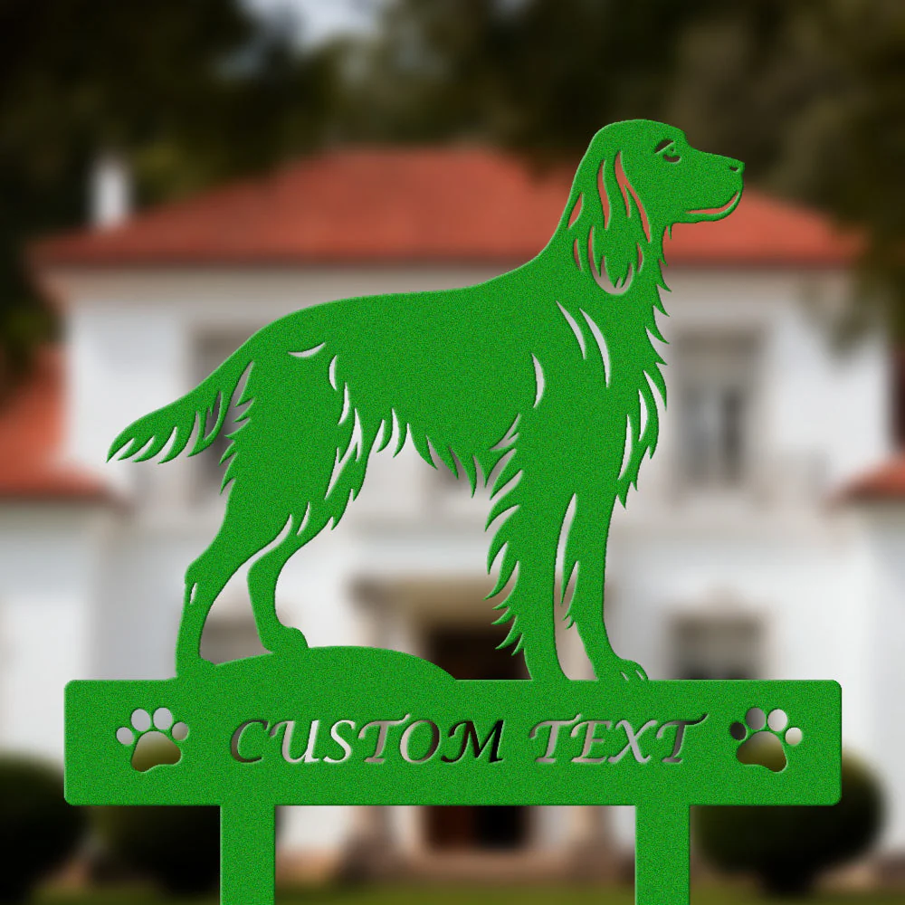Setter Irlandais Silhouette de Chien Personnalisée Piquet de Jardin en Métal - Image 5
