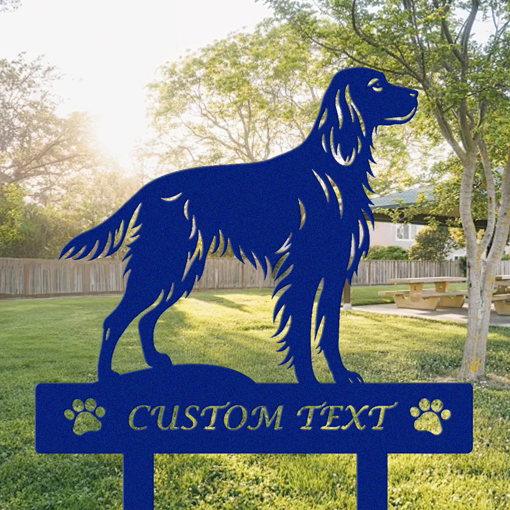 Setter Irlandais Silhouette de Chien Personnalisée Piquet de Jardin en Métal - Image 6