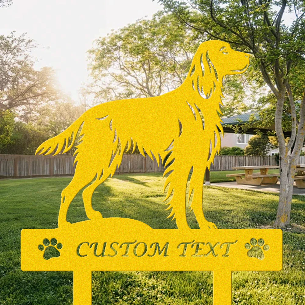 Setter Irlandais Silhouette de Chien Personnalisée Piquet de Jardin en Métal - Image 7