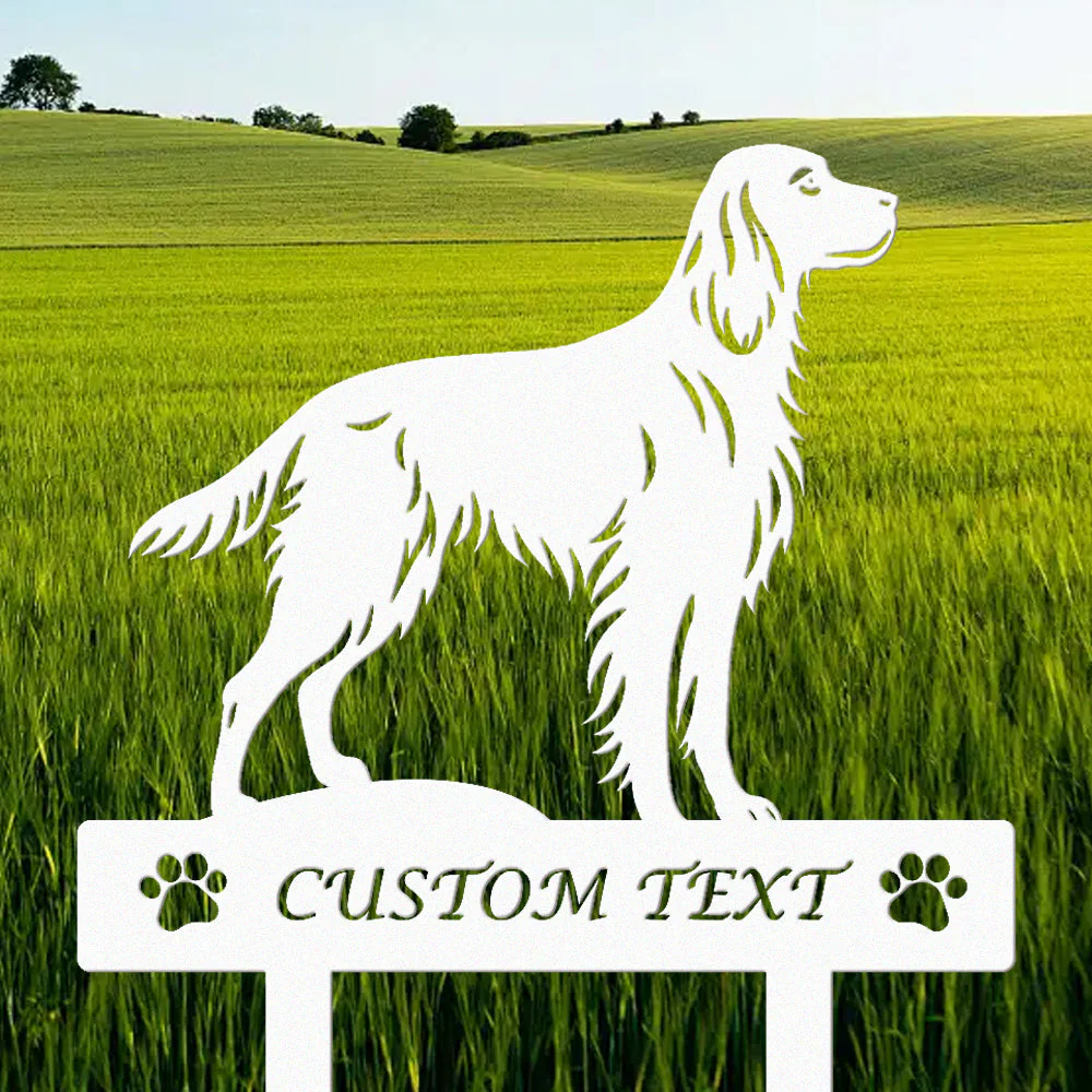 Setter Irlandais Silhouette de Chien Personnalisée Piquet de Jardin en Métal - Image 8