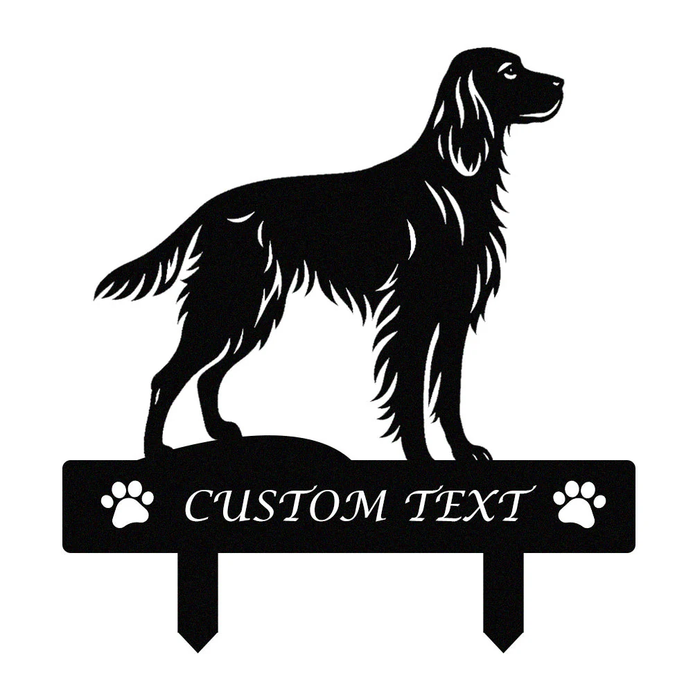 Setter Irlandais Silhouette de Chien Personnalisée Piquet de Jardin en Métal - Image 9