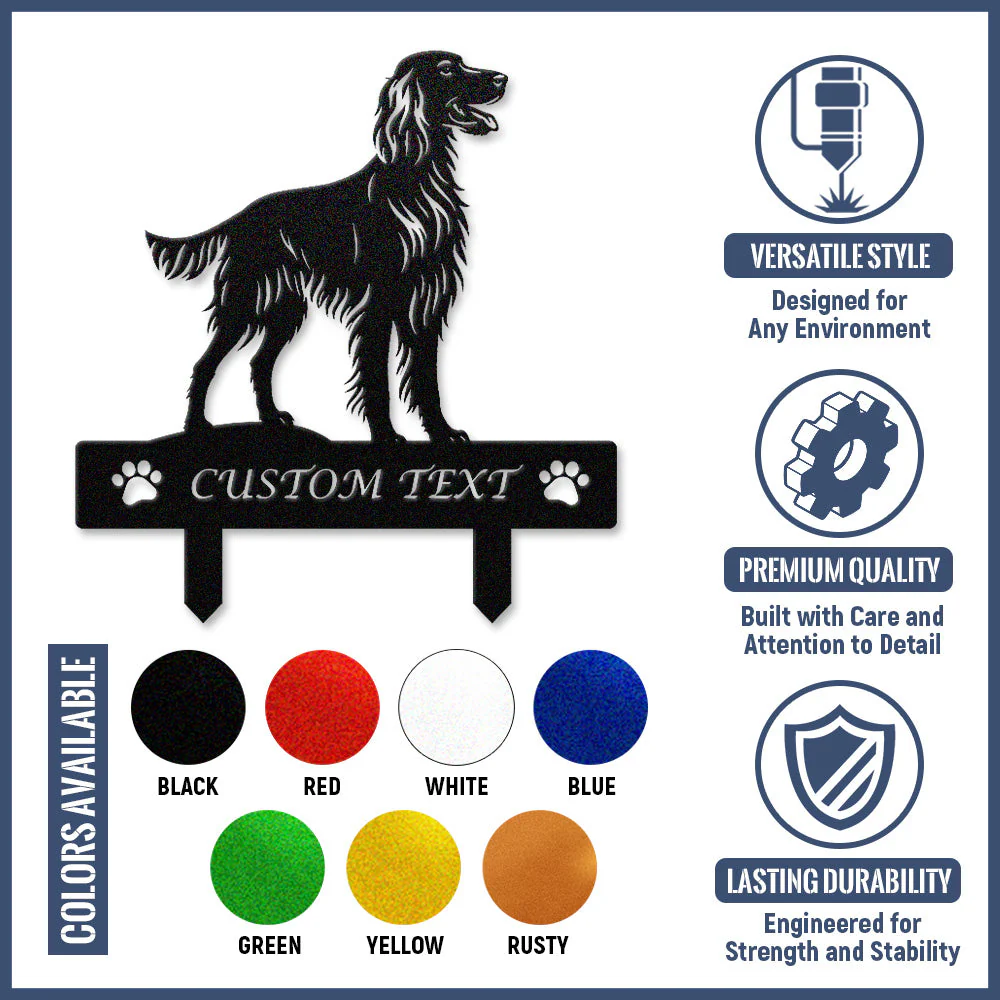 Setter Irlandais Silhouette de Chien Personnalisée Piquet de Jardin en Métal - Image 10