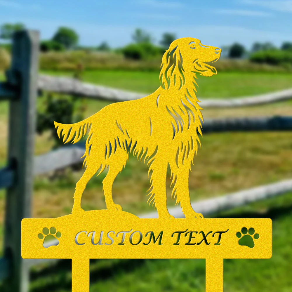 Setter Irlandais Silhouette de Chien Personnalisée Piquet de Jardin en Métal - Image 7