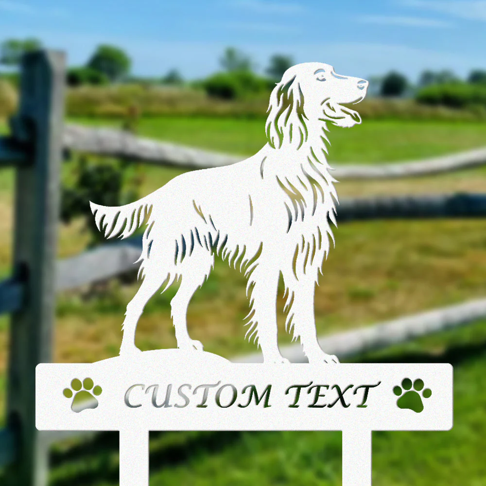 Setter Irlandais Silhouette de Chien Personnalisée Piquet de Jardin en Métal - Image 8