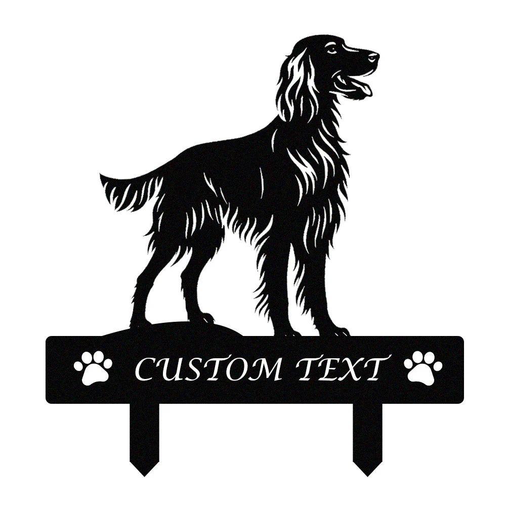 Setter Irlandais Silhouette de Chien Personnalisée Piquet de Jardin en Métal - Image 9