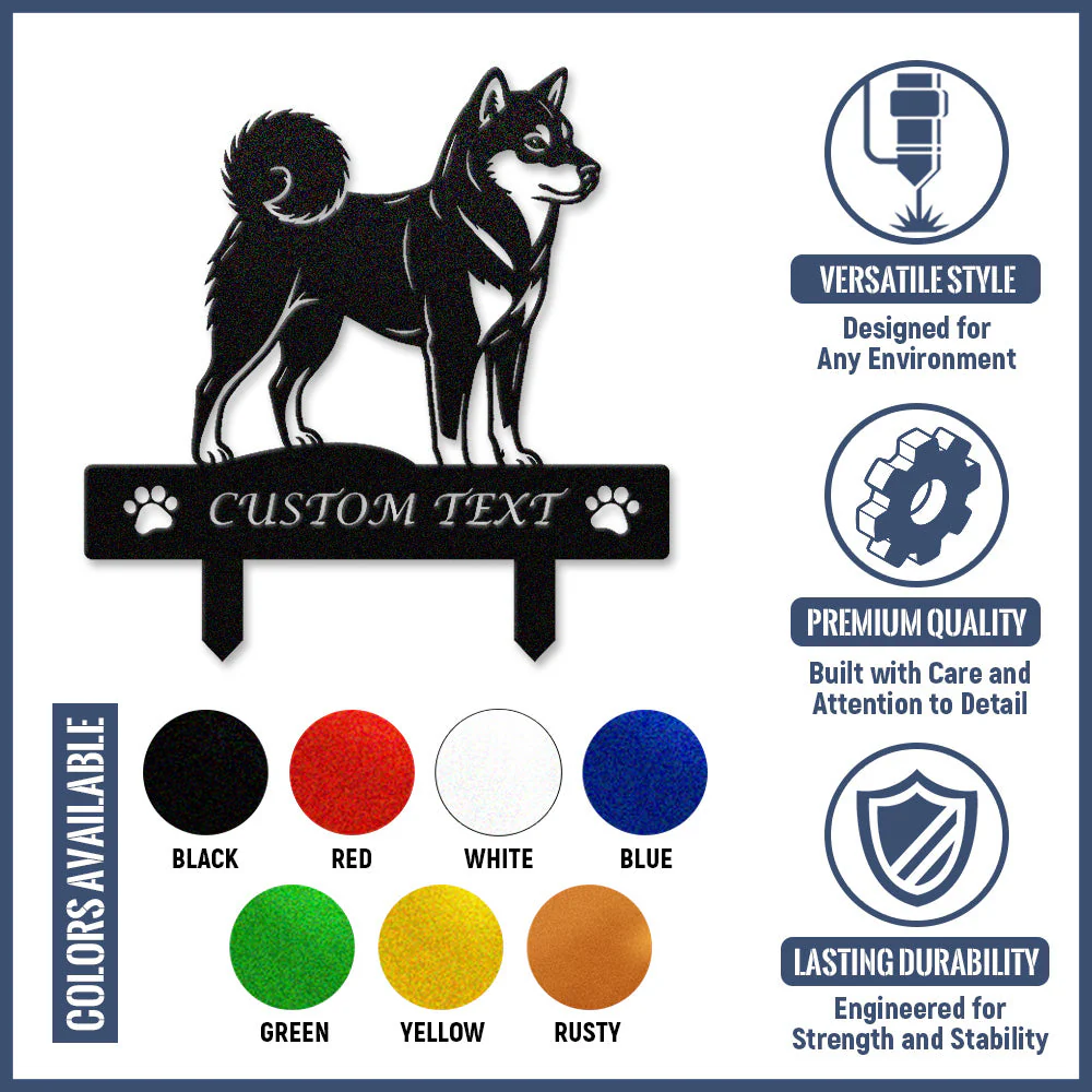Shiba Inu Silhouette de Chien Personnalisée Piquet de Jardin en Métal - Image 10