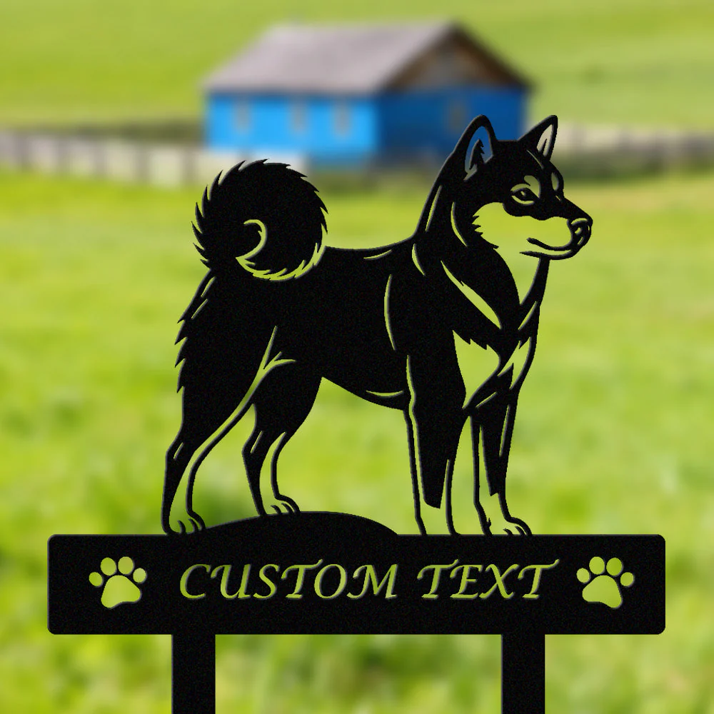Shiba Inu Silhouette de Chien Personnalisée Piquet de Jardin en Métal - Image 2