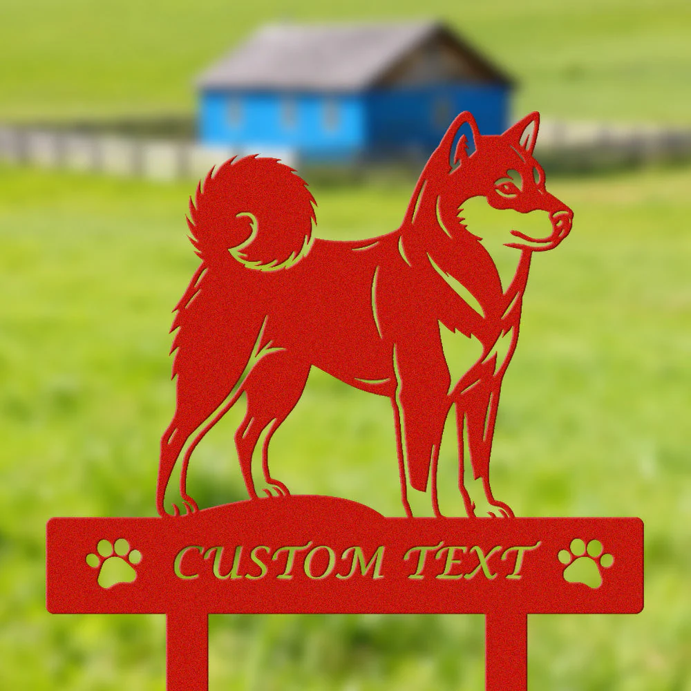 Shiba Inu Silhouette de Chien Personnalisée Piquet de Jardin en Métal - Image 3