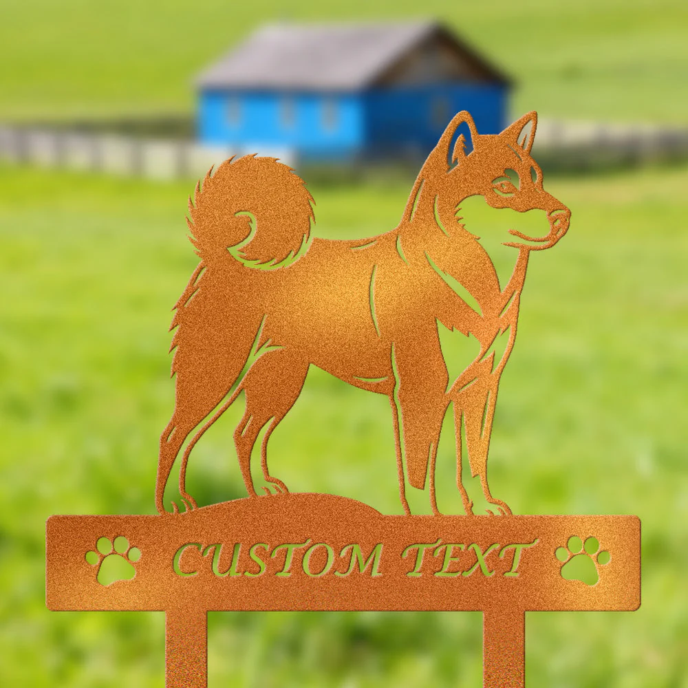 Shiba Inu Silhouette de Chien Personnalisée Piquet de Jardin en Métal - Image 4