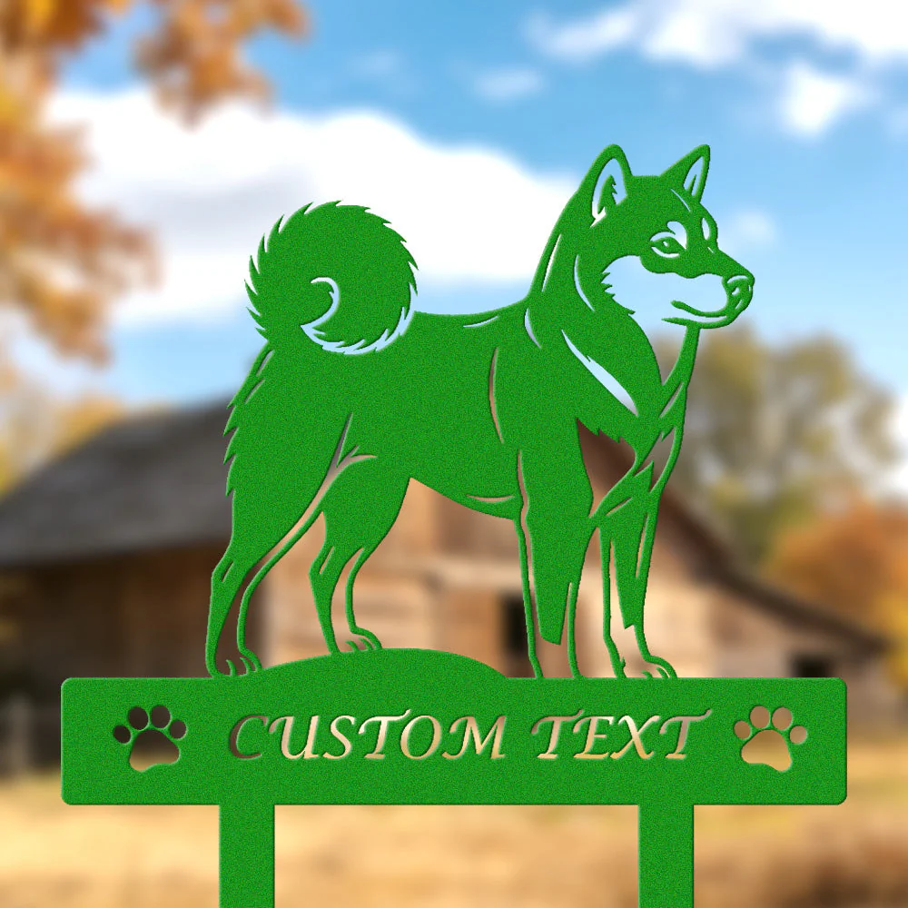 Shiba Inu Silhouette de Chien Personnalisée Piquet de Jardin en Métal - Image 5