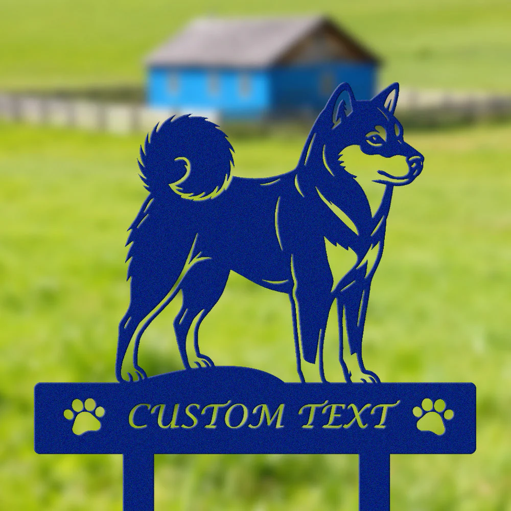 Shiba Inu Silhouette de Chien Personnalisée Piquet de Jardin en Métal - Image 6