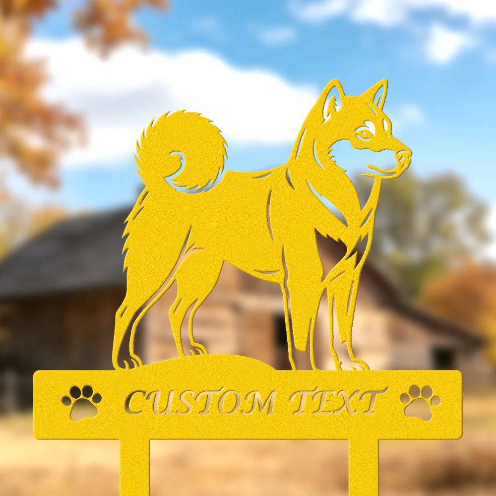 Shiba Inu Silhouette de Chien Personnalisée Piquet de Jardin en Métal - Image 7