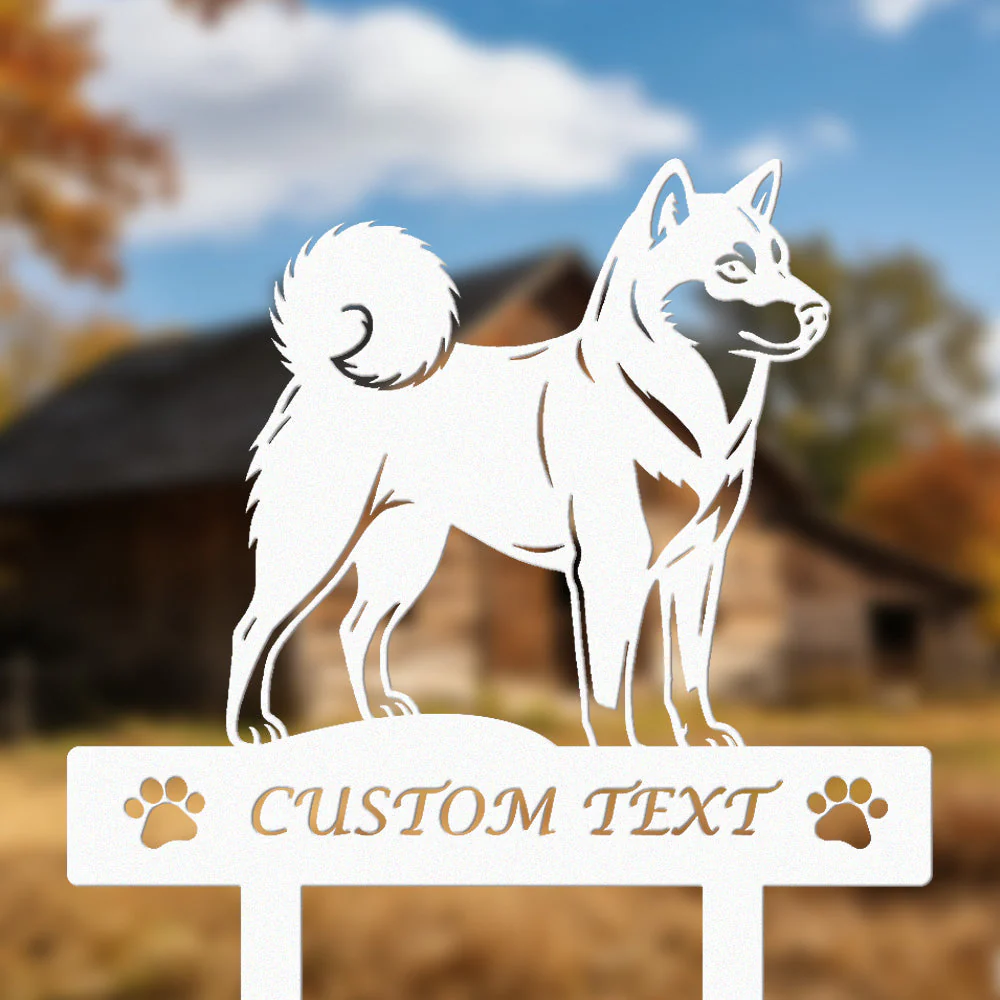 Shiba Inu Silhouette de Chien Personnalisée Piquet de Jardin en Métal - Image 8