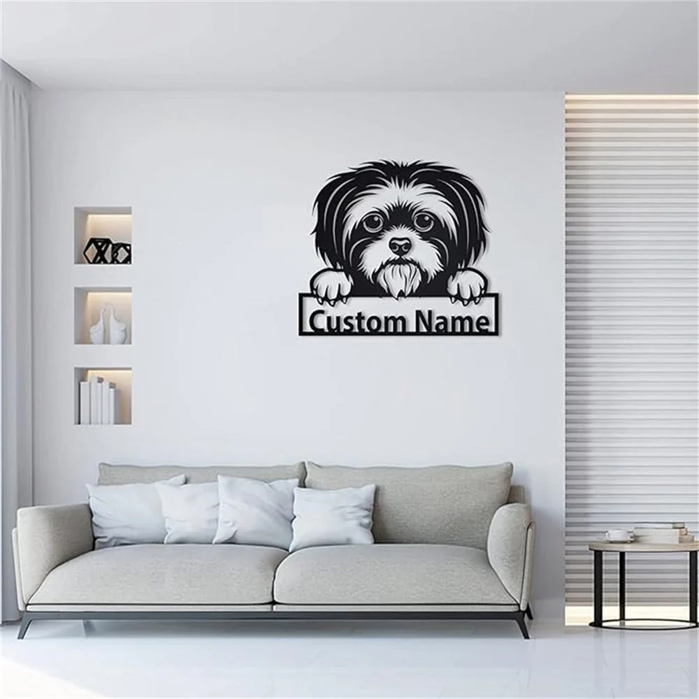 Shih Tzu Plaque en Métal Art Personnalisée