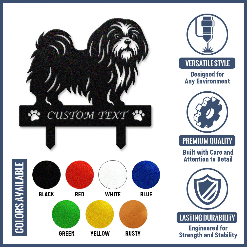 Shih Tzu Silhouette de Chien Personnalisée Piquet de Jardin en Métal - Image 10