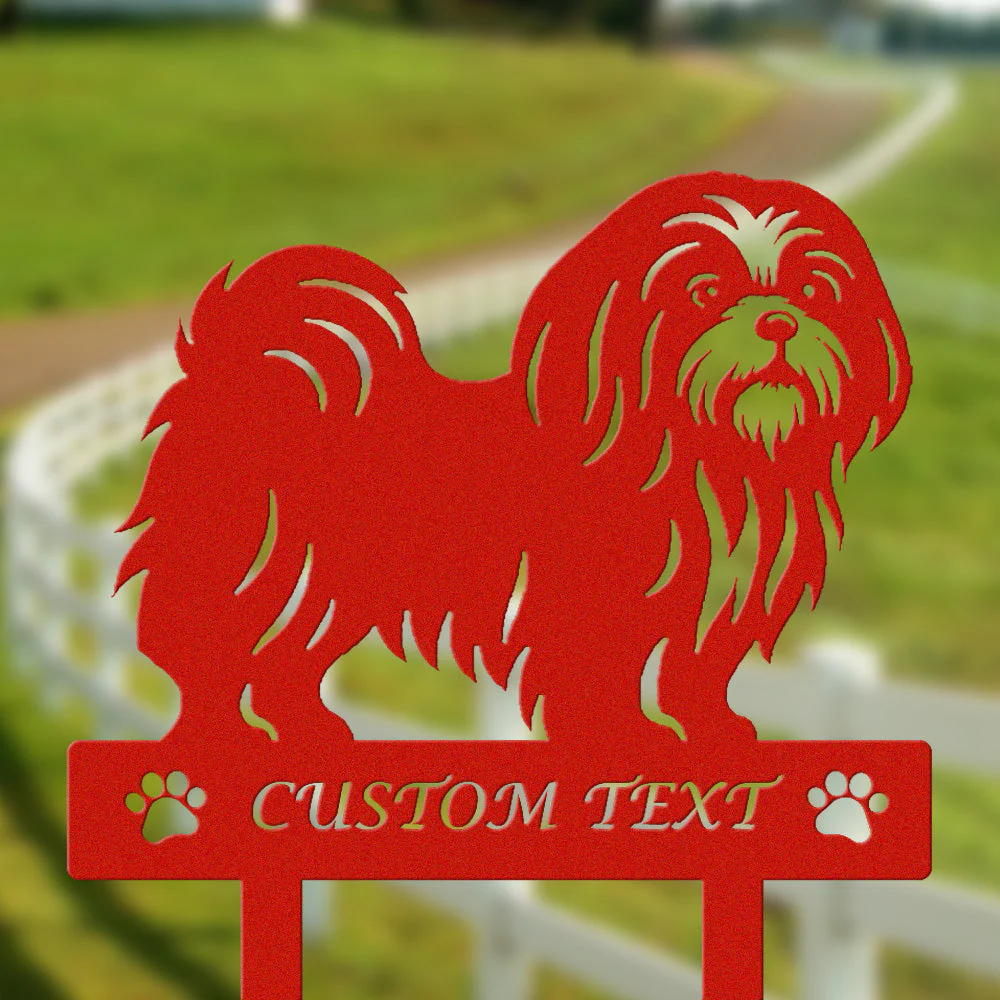 Shih Tzu Silhouette de Chien Personnalisée Piquet de Jardin en Métal - Image 3