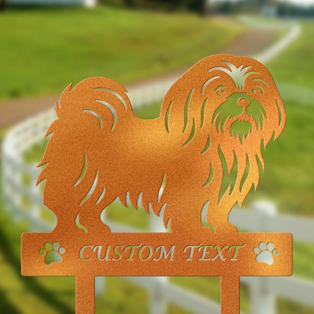 Shih Tzu Silhouette de Chien Personnalisée Piquet de Jardin en Métal - Image 4