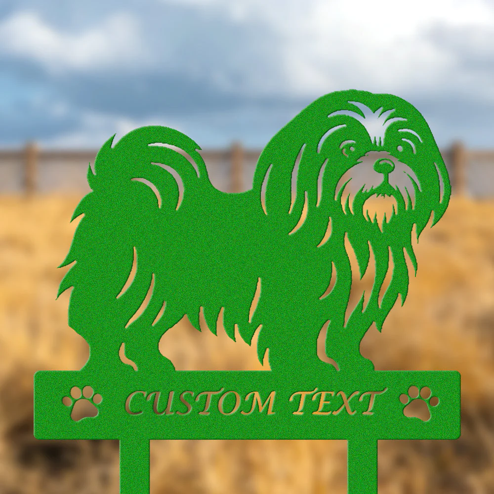 Shih Tzu Silhouette de Chien Personnalisée Piquet de Jardin en Métal - Image 5