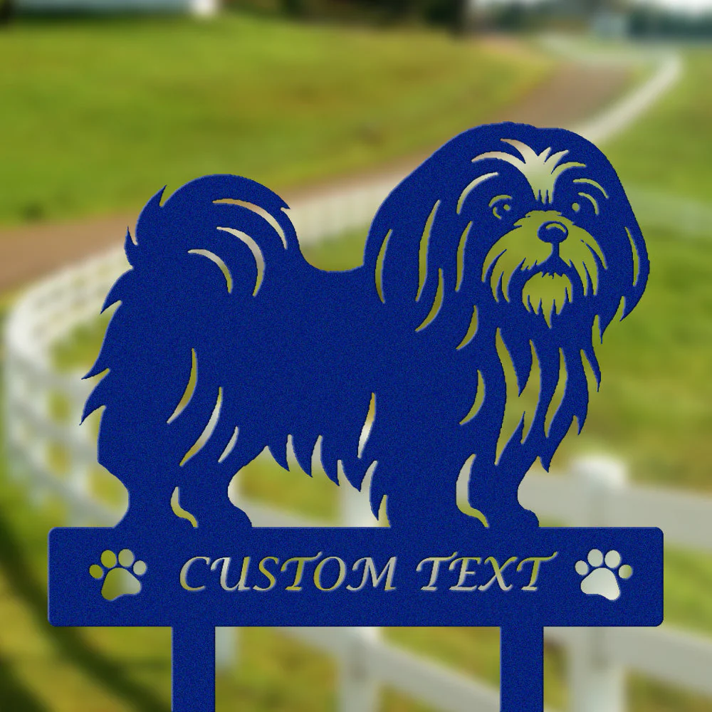 Shih Tzu Silhouette de Chien Personnalisée Piquet de Jardin en Métal - Image 6