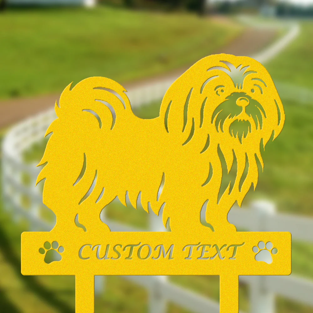 Shih Tzu Silhouette de Chien Personnalisée Piquet de Jardin en Métal - Image 7
