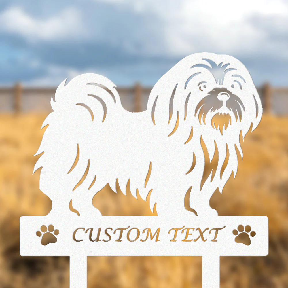 Shih Tzu Silhouette de Chien Personnalisée Piquet de Jardin en Métal - Image 8