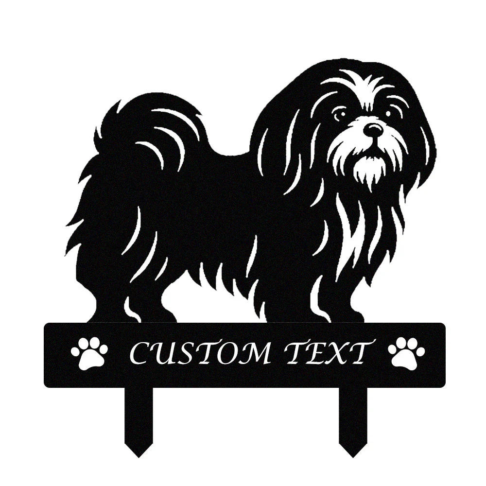 Shih Tzu Silhouette de Chien Personnalisée Piquet de Jardin en Métal - Image 9