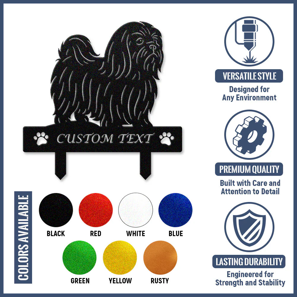 Shih Tzu Silhouette de Chien Personnalisée Piquet de Jardin en Métal - Image 10