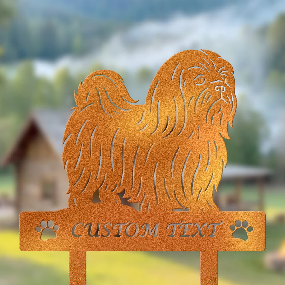 Shih Tzu Silhouette de Chien Personnalisée Piquet de Jardin en Métal - Image 4