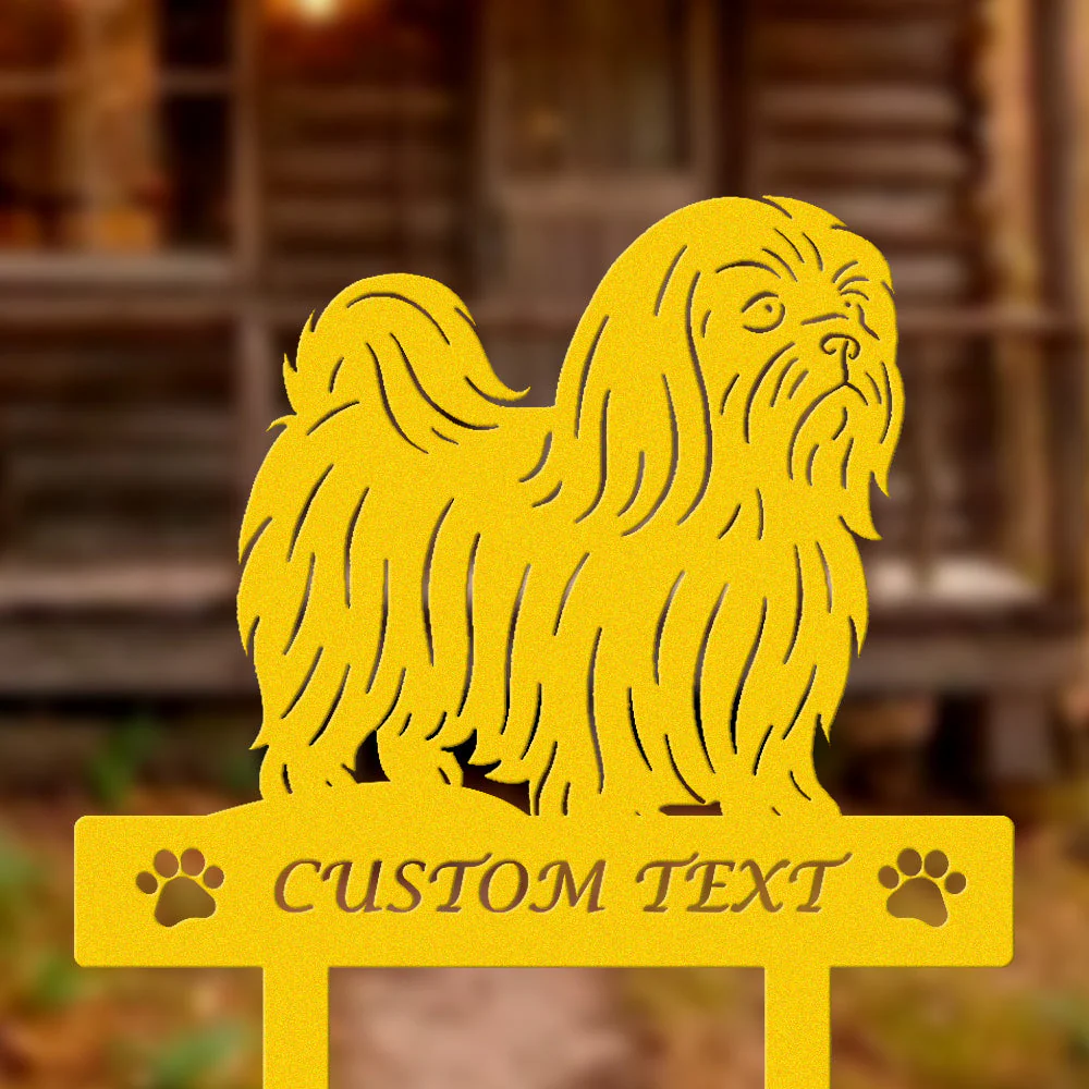 Shih Tzu Silhouette de Chien Personnalisée Piquet de Jardin en Métal - Image 7