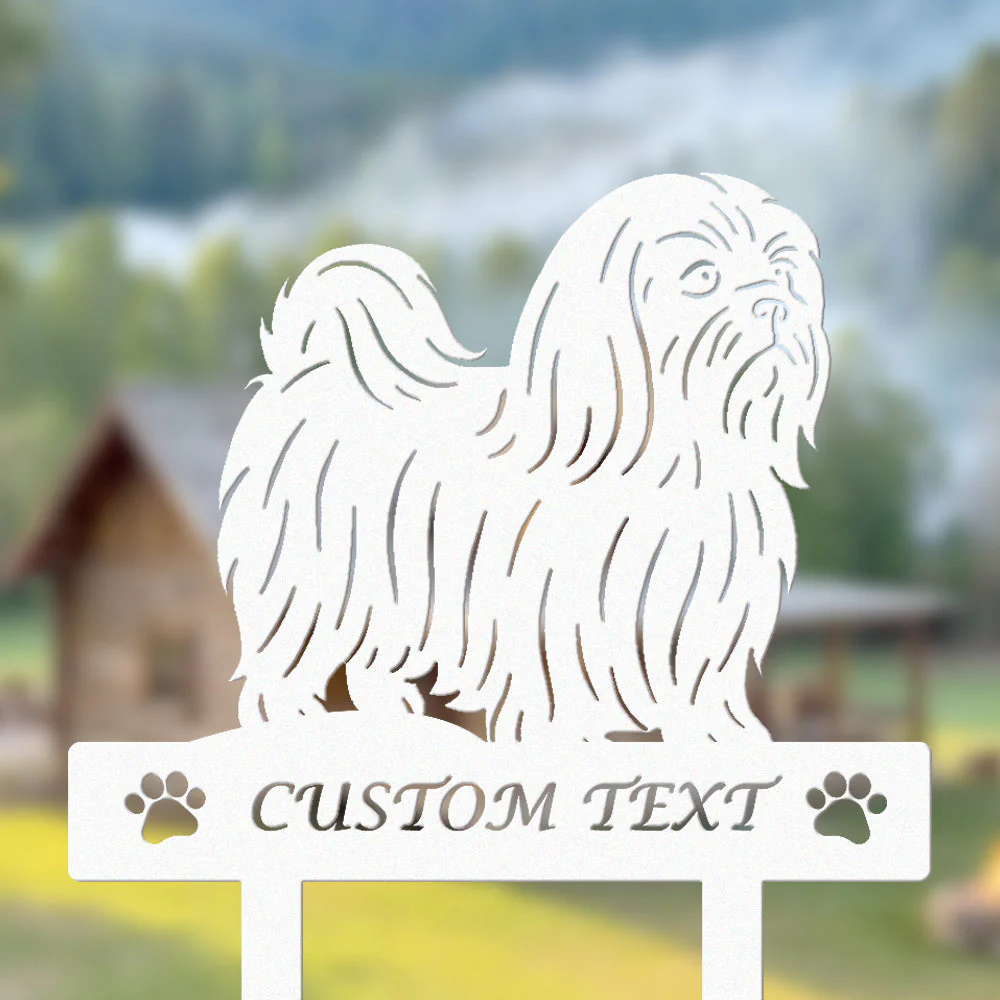 Shih Tzu Silhouette de Chien Personnalisée Piquet de Jardin en Métal - Image 8