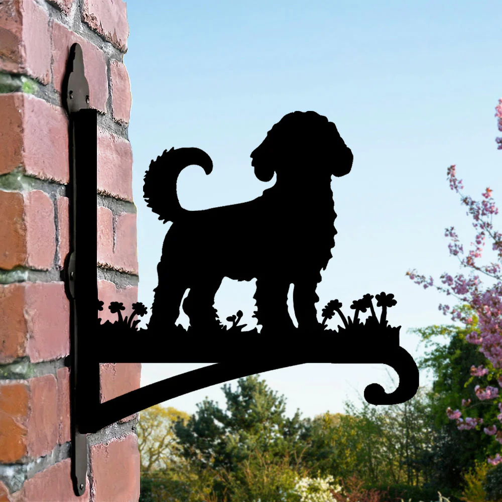 Silhouette de Cockapoo Support de Plantes à Suspendre Métallique