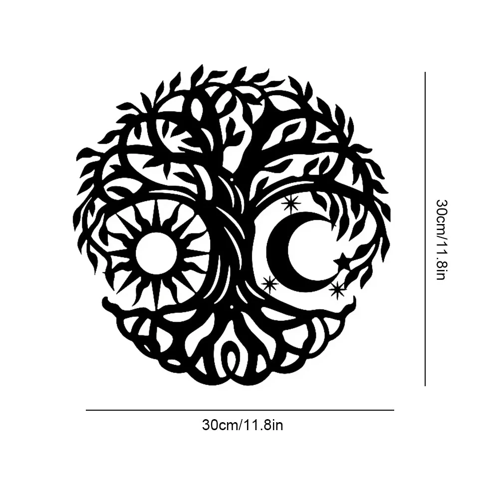 Soleil et Lune Arbre de la Vie Métal Décoratif Mural - Image 11
